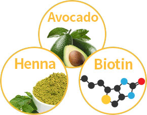 В состав кондиционера входят хна, масло авокадо, биотин